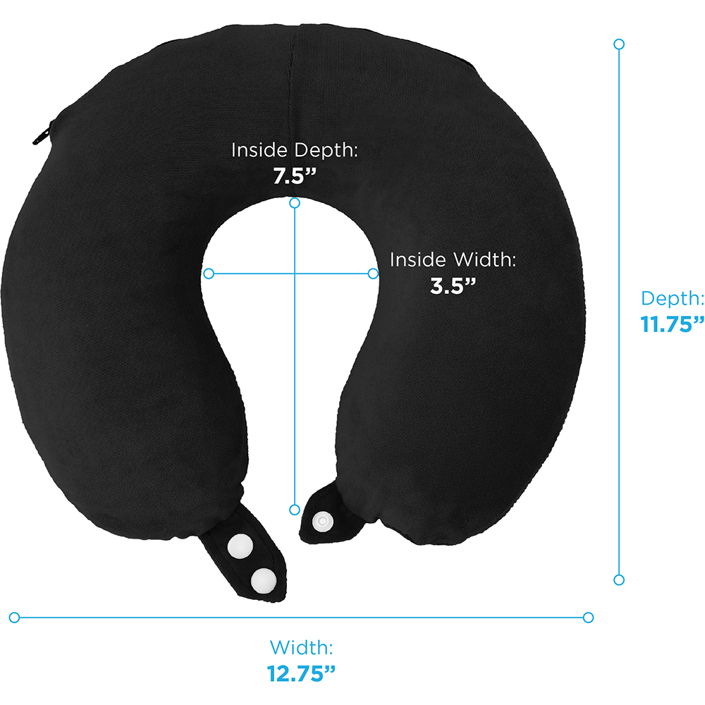 NECK PILLOW MEMORY FOAM BLACK